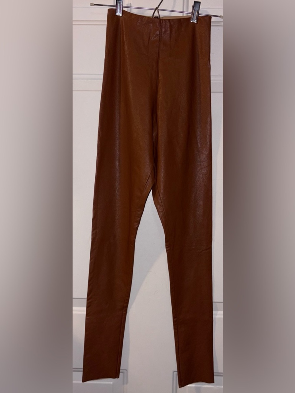 Commando Brown Faux Leather Leggings size Small